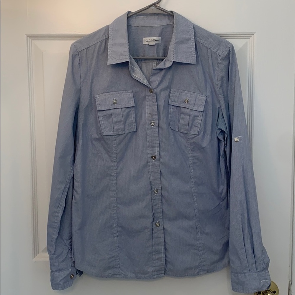 CK striped formal shirt